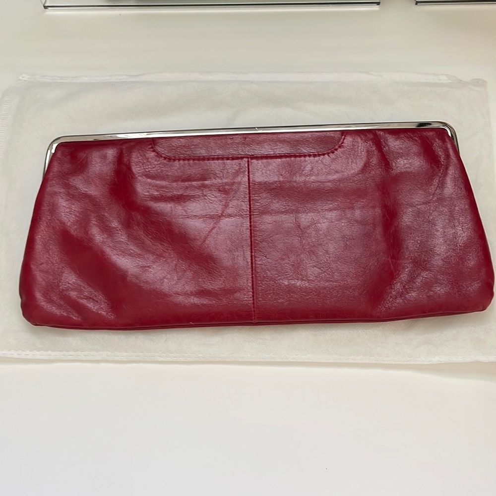 Beautiful, red Hobo clutch - only used once!